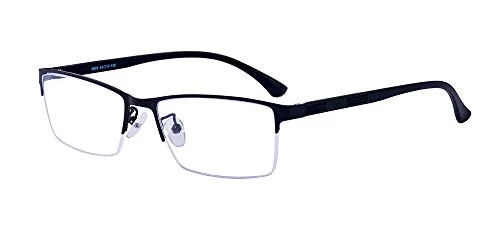 ALWAYSUV Fashion Black Half Frame Clear Lens Business Glasses Frame Women/Men