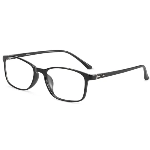 ANRRI Non Prescription Glasses for Men Clear Lens Classic Square Black Frame Eyewear Women