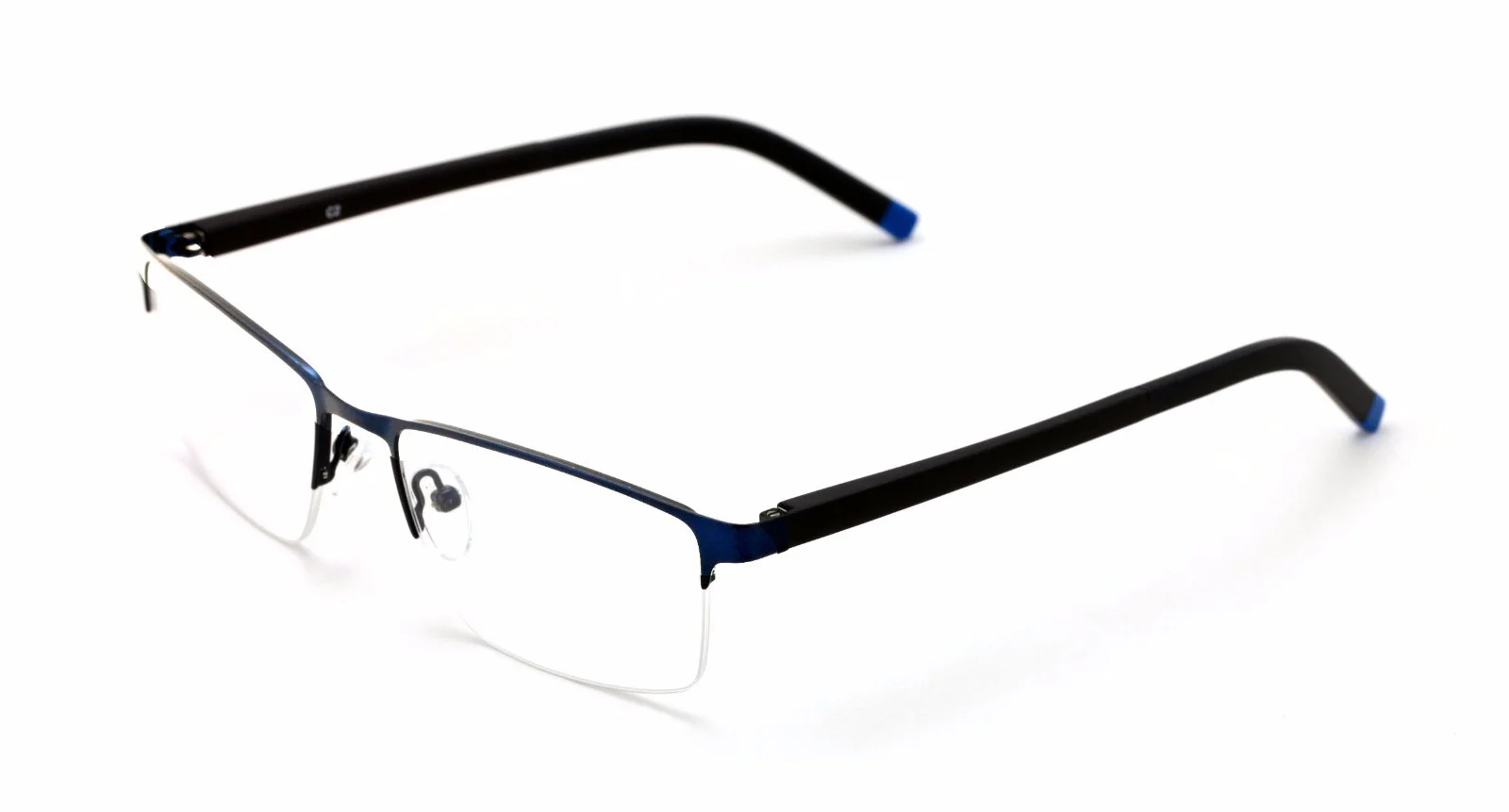 Men Half Rimless Rectangle Non-prescription Glasses Frame Clear Lens Eyeglasses 2