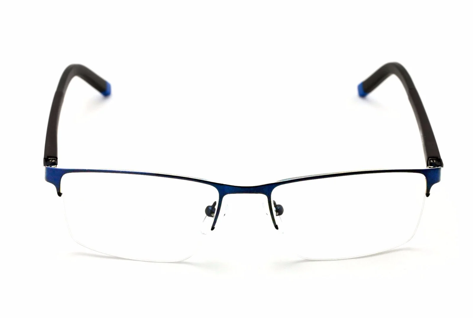 Men Half Rimless Rectangle Non-prescription Glasses Frame Clear Lens Eyeglasses 4