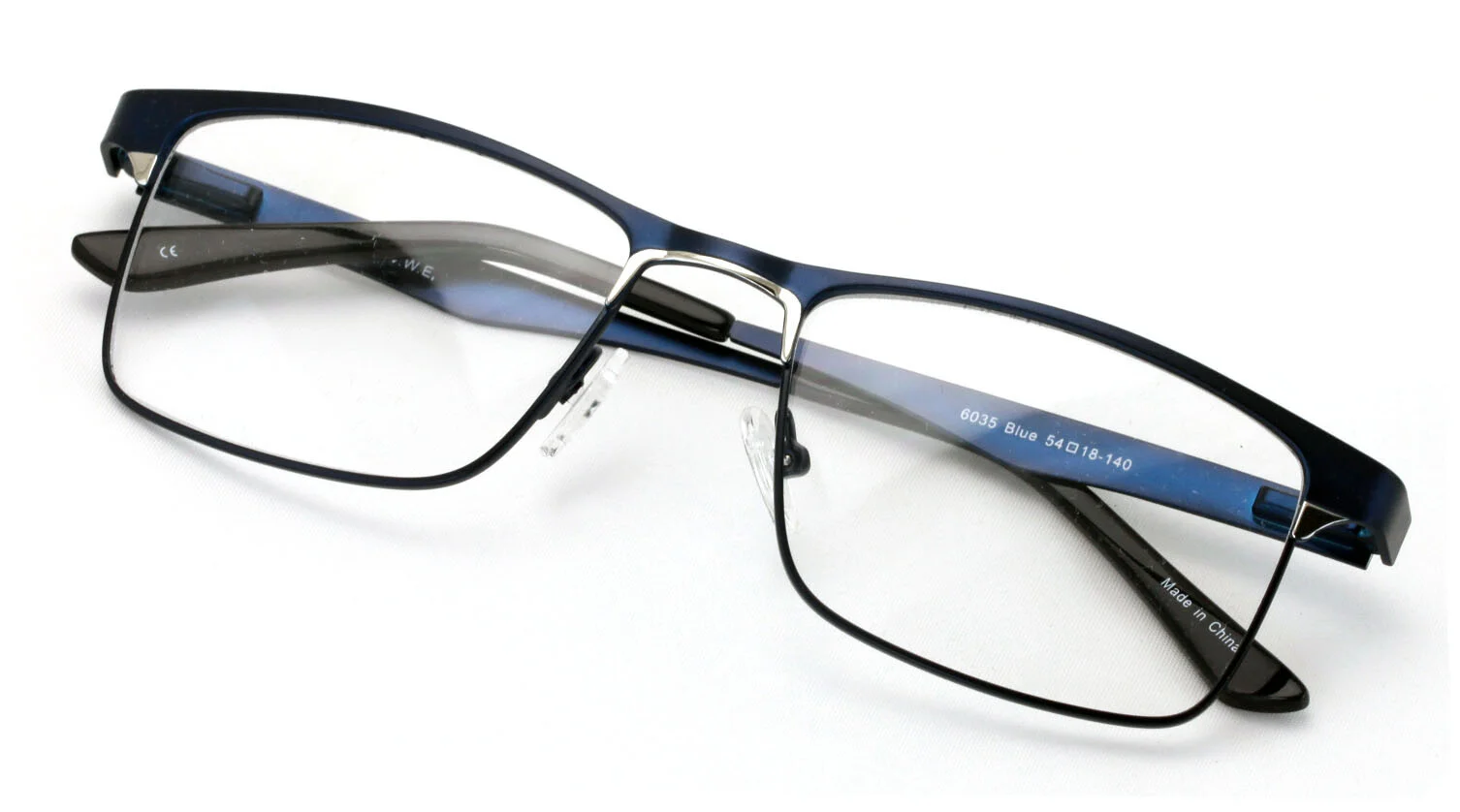 New Men Rectangular Metal Non-prescription Glasses Clear Lens Eyeglasses Frame 2