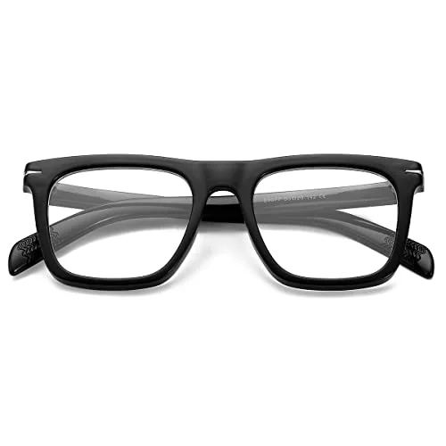 NIDOVIX Trendy Square Blue Light Blocking Glasses for Men Women, Fashion Frame Non-prescription Computer Glasses (Black) 4